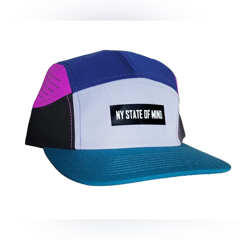 NY State of Mind Colorblock Five-Panel Cap - Teal/Blue/Purple/Pink